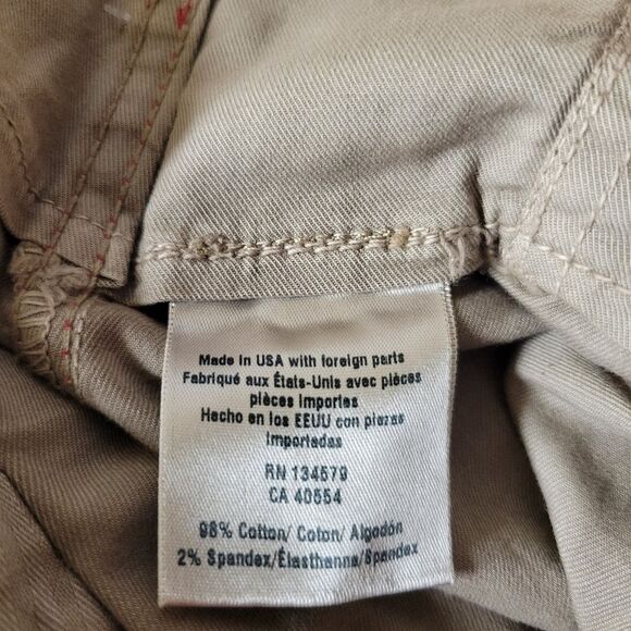 Sundry Relaxed Fit High Waisted Straight Leg Trousers Tan Orange Strip Size 31" - Picture 10 of 11